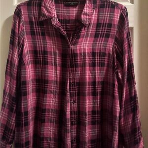Lane Bryant Pink Plaid Shirt